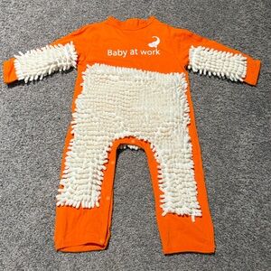12-18 months Gavvy Baby Mop Onesie Long Sleeve Romper Cleaning Mop Jumpsuit